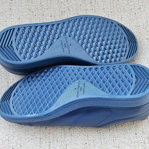 Louis Vuitton Men Shoes Blue Luxembourg Sneaker Leather Made in Italy Size 6 - Picture 10 of 12